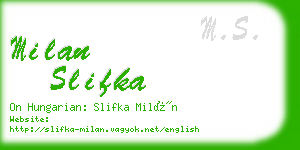 milan slifka business card